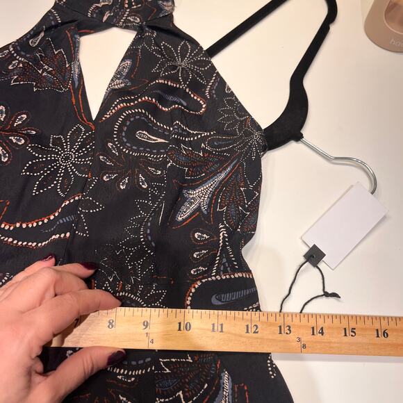 NWT ASTR Halter Neck Black Printed Wide Leg Jumpsuit Sz Small - Picture 9 of 10